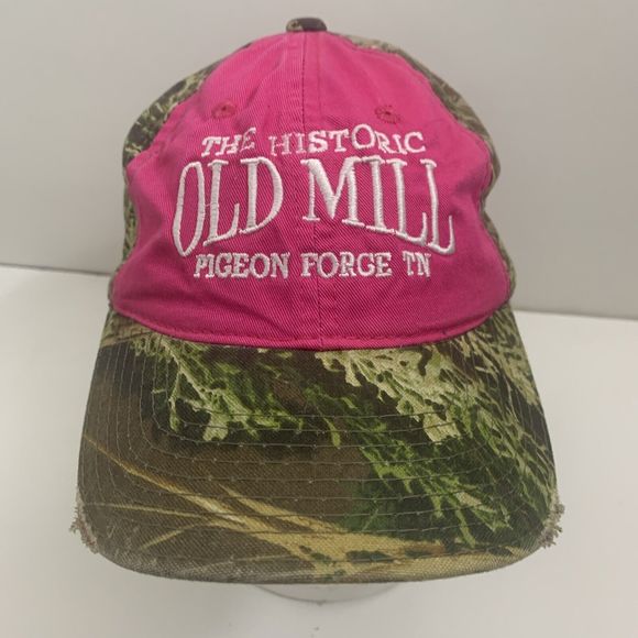 Historic Old Mill Pigeon Forge Camo Hat Snapback Trucker Cap Woman (Unisex) - Picture 2 of 11